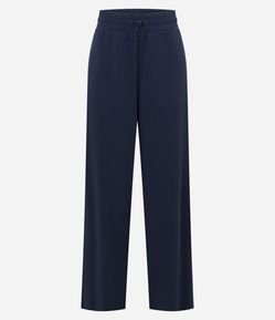 Calça Esportiva Reta em Modal com Detalhe em Ribana