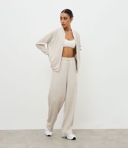 Calça Esportiva Reta em Modal com Detalhe em Ribana