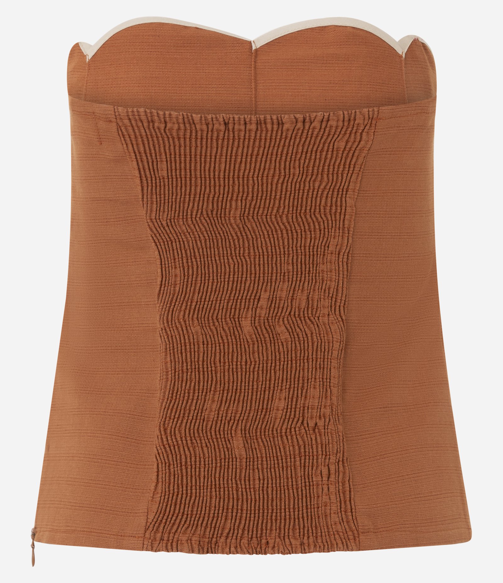 Blusa Tomara Que Caia com Viés Contrastantes Marrom 6