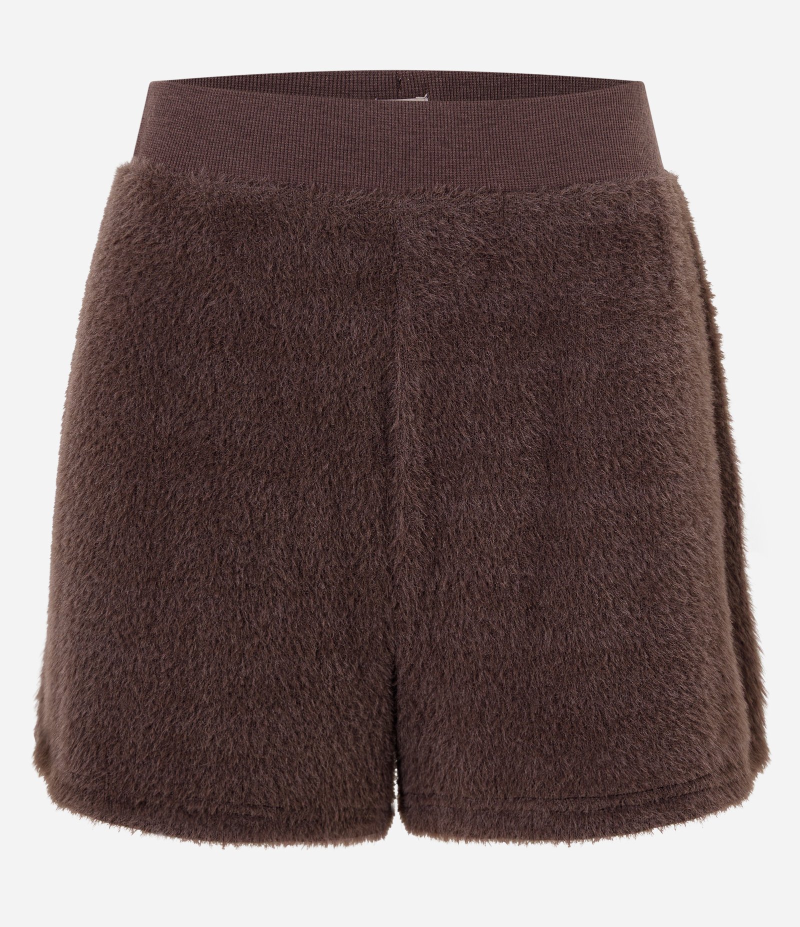 Short de Pijama com Textura de Pelos Marrom 1