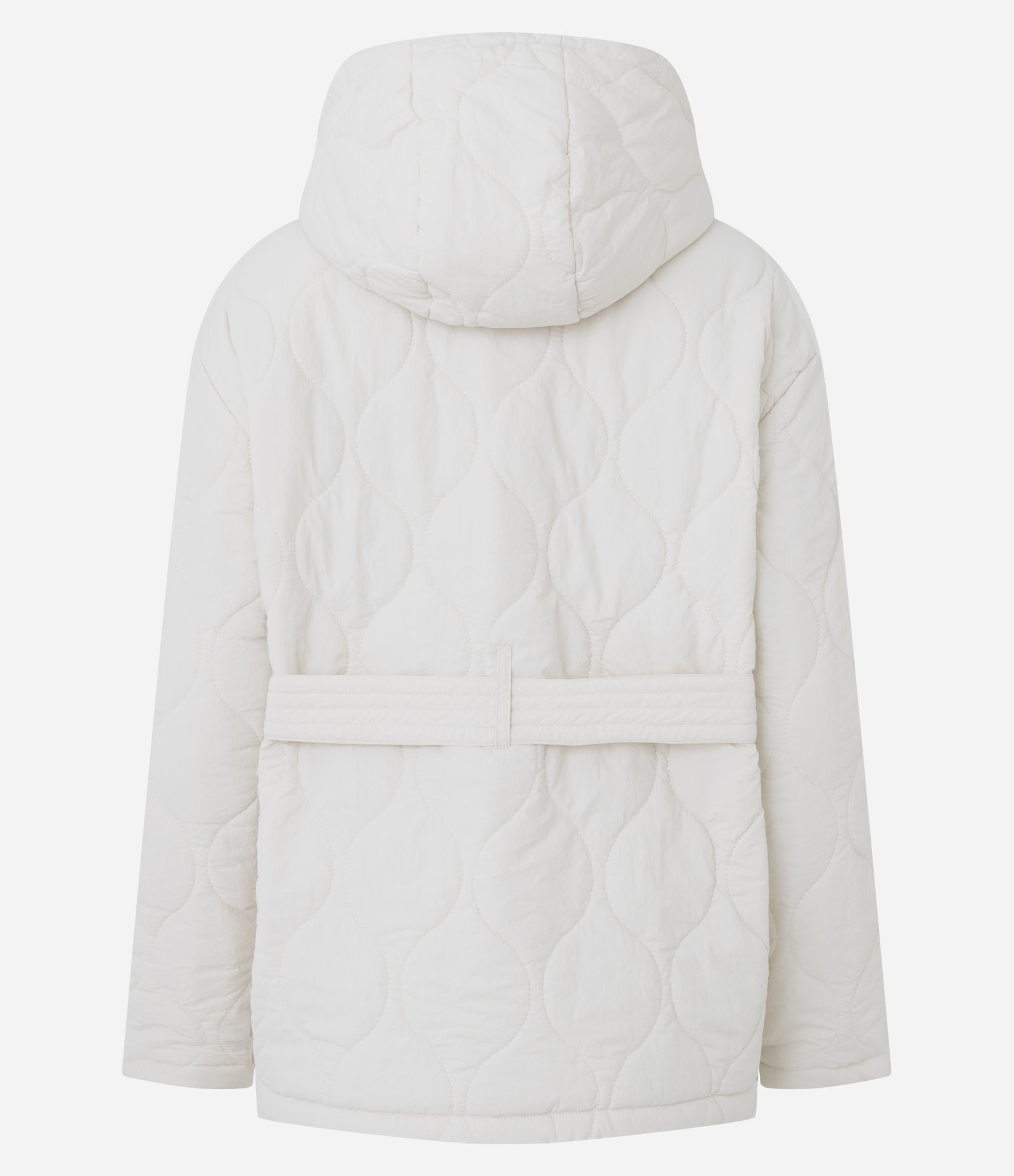Jaqueta Acolchoada Alongada com Cinto Off White 7