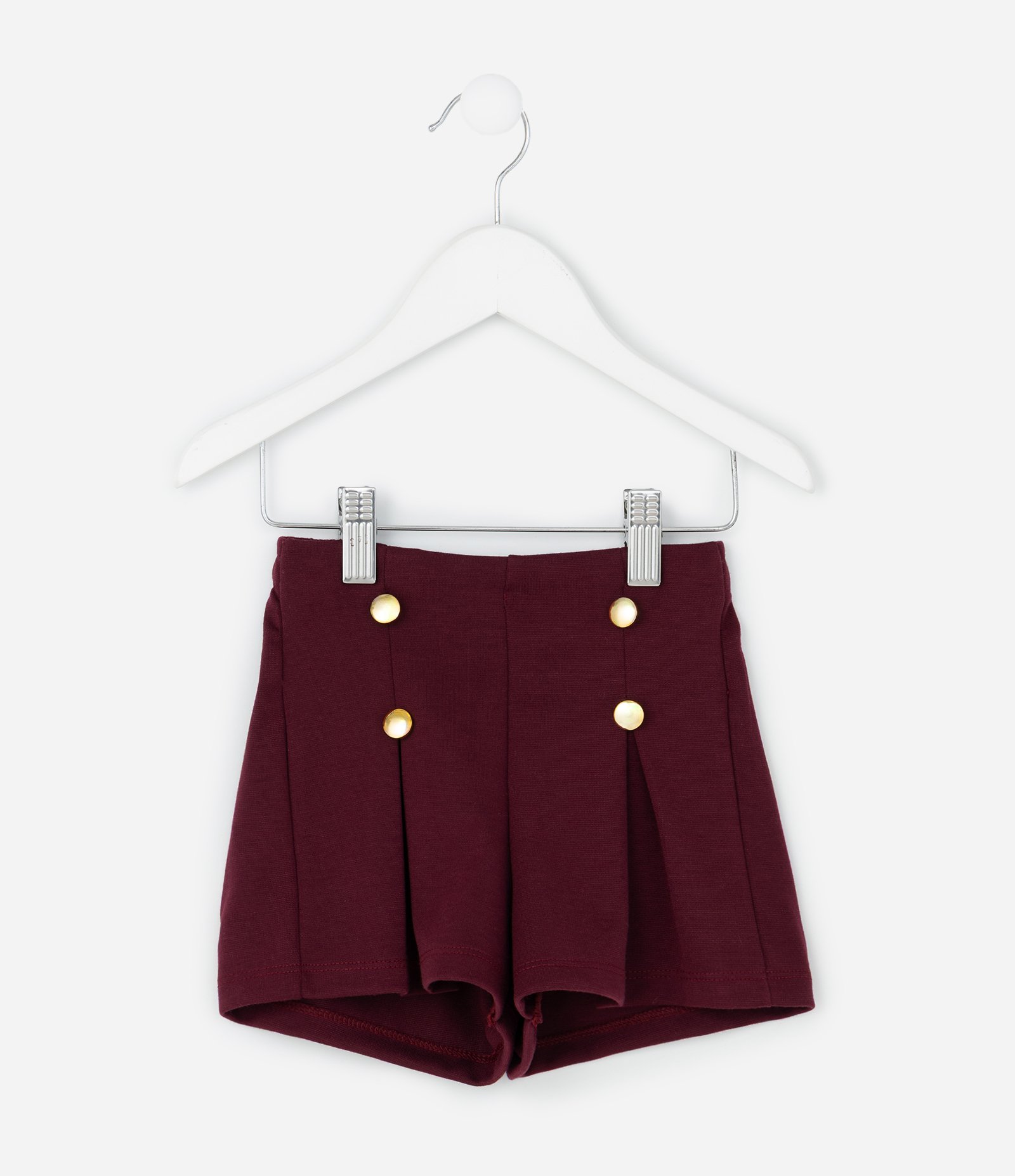 Short Infantil com Botões Frontais – Tam 1 a 5/6 Anos Bordô 1
