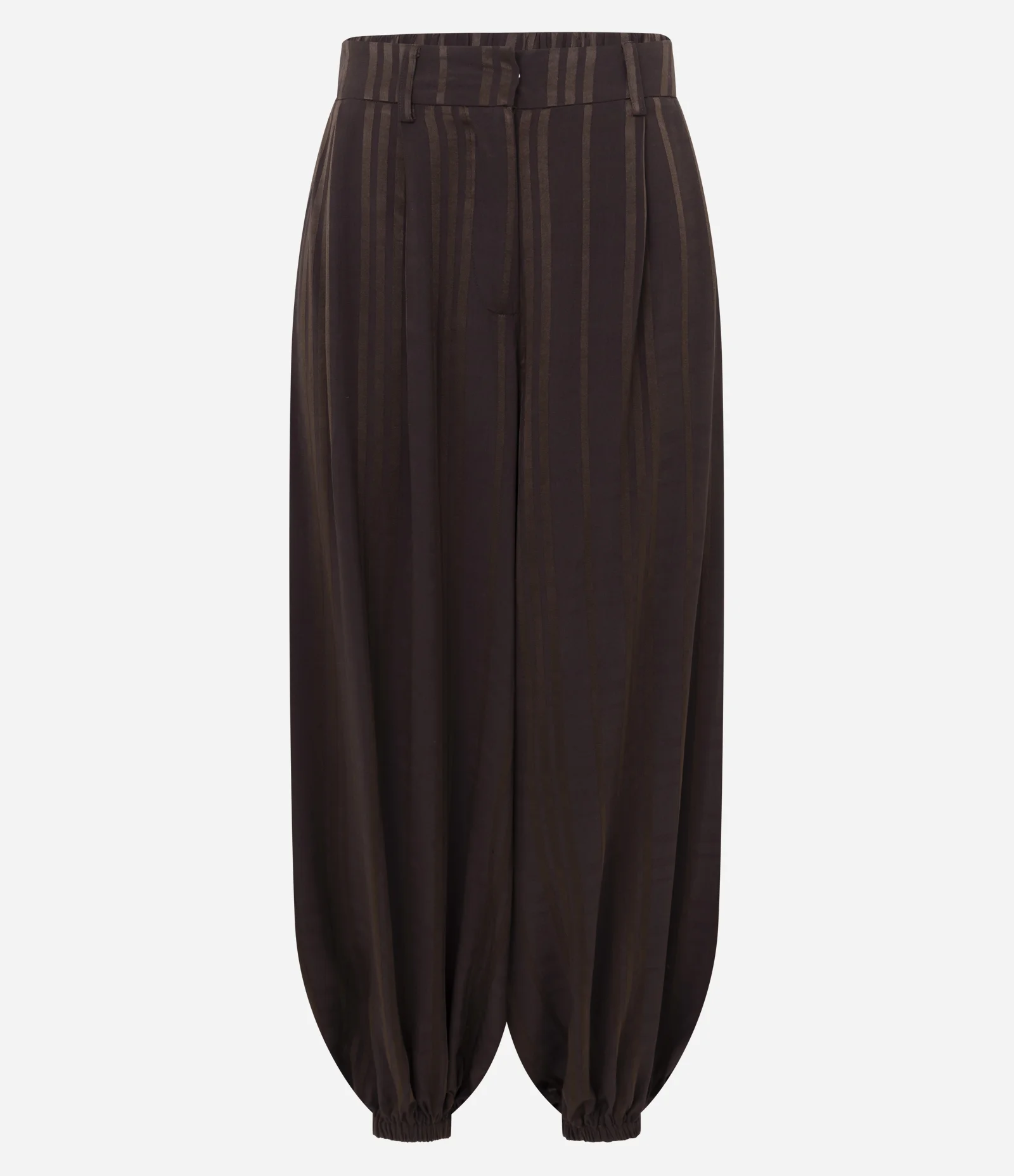 Calça Aladim em Viscose com Listras Marrom 2