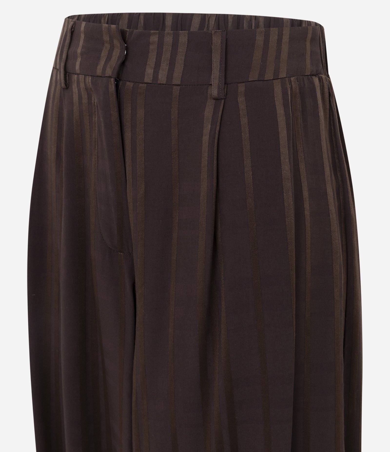 Calça Aladim em Viscose com Listras Marrom 3