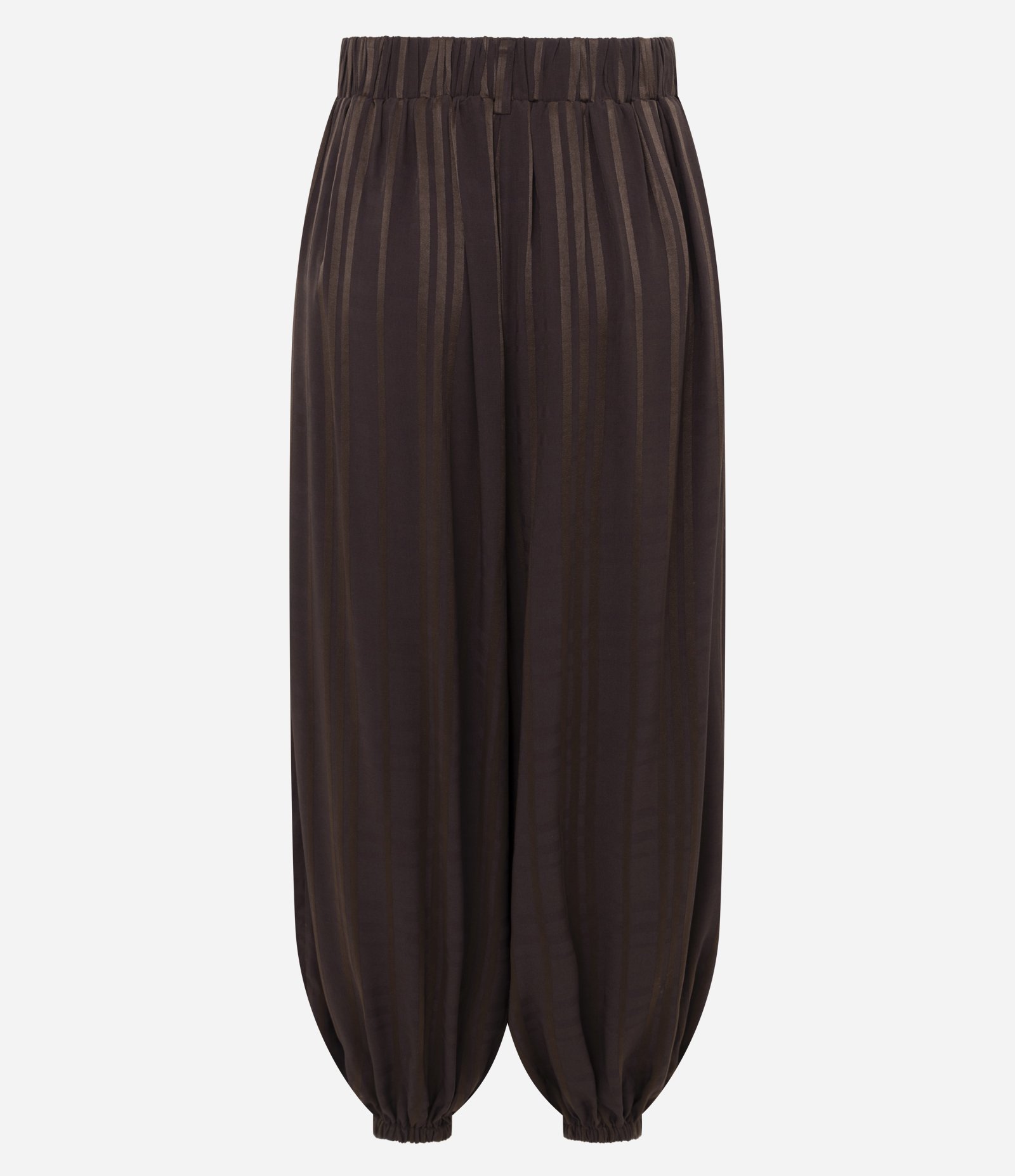 Calça Aladim em Viscose com Listras Marrom 4