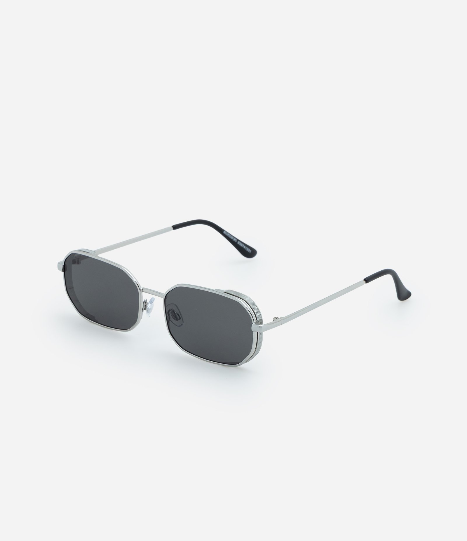 Óculos de Sol Quadrado com Hastes Metalizadas Prata 1