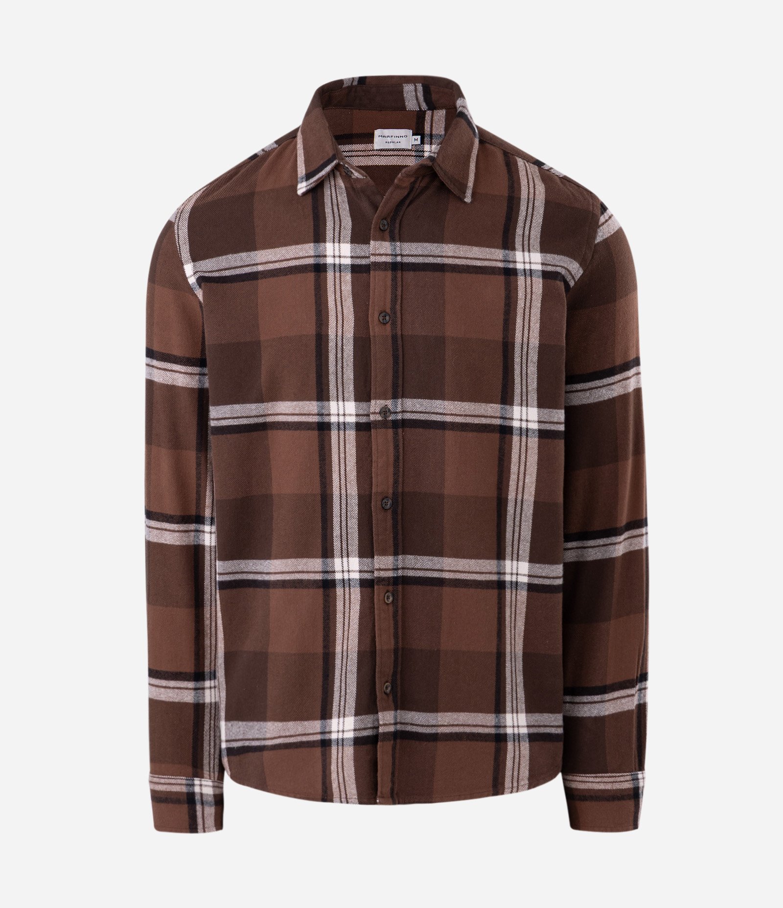 Camisa Regular em Flanela com Estampa Xadrez Marrom 5