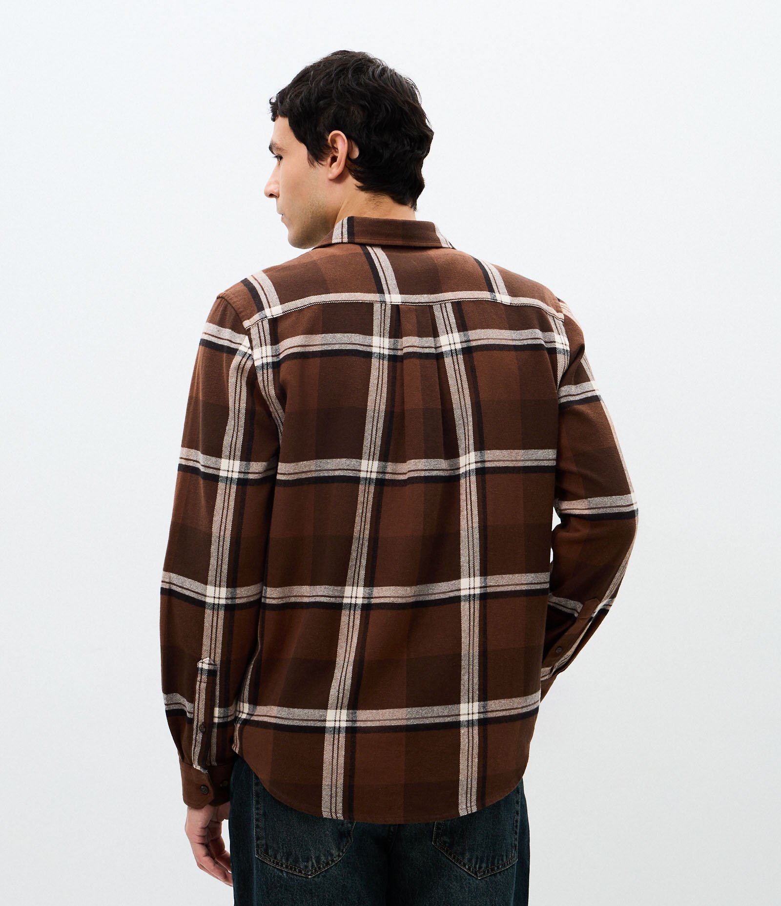 Camisa Regular em Flanela com Estampa Xadrez Marrom 3