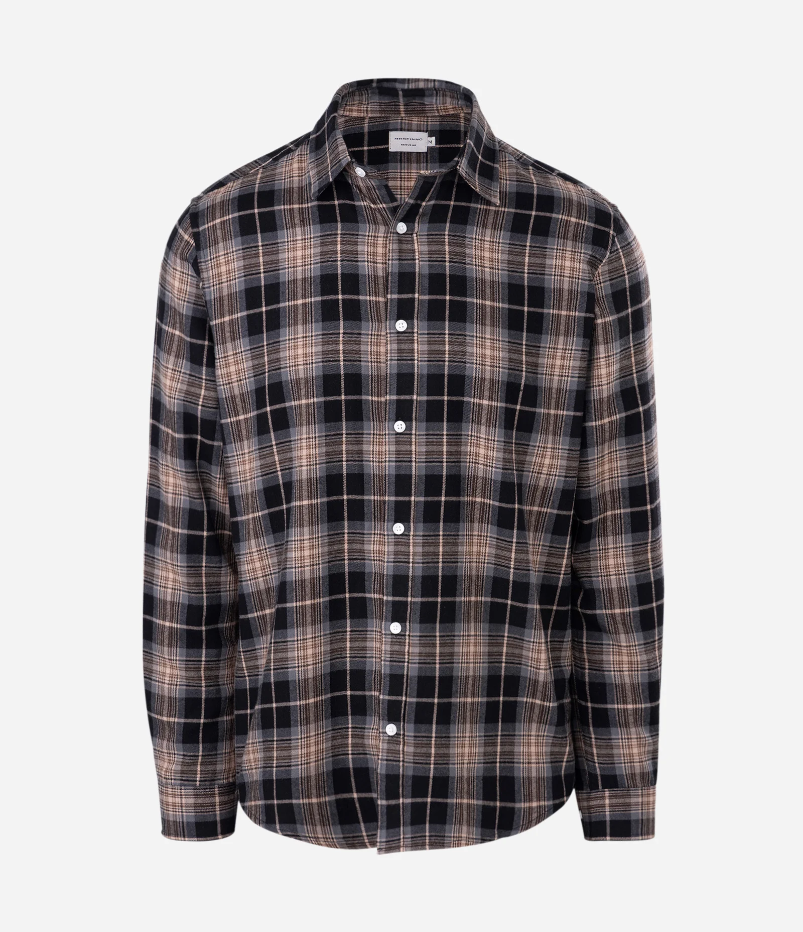 Camisa Manga Longa em Flanela com Estampa Xadrez Preto 1