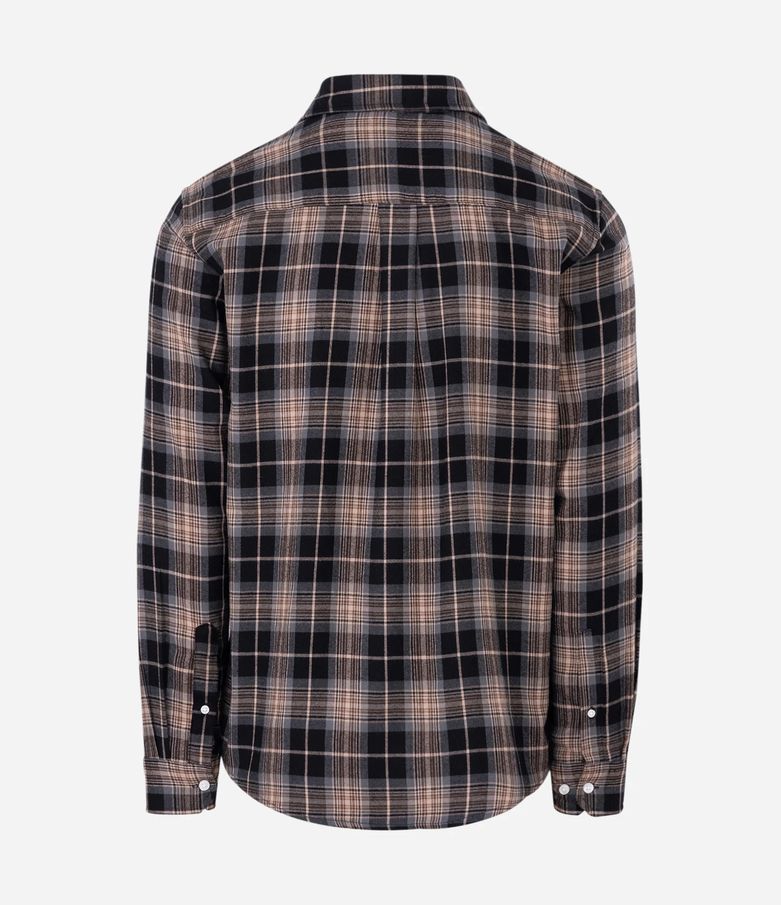 Camisa Manga Longa em Flanela com Estampa Xadrez Preto 2