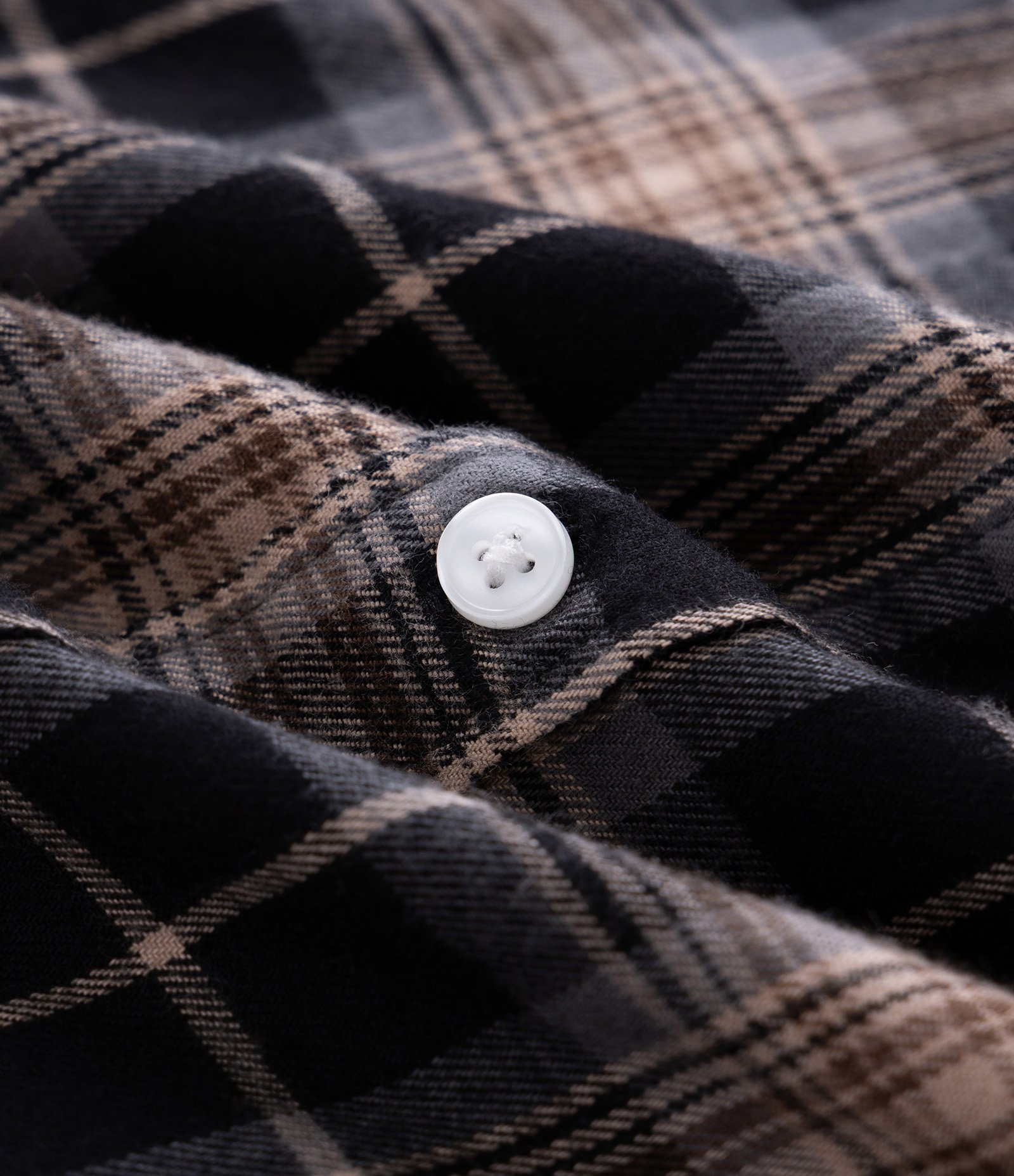 Camisa Manga Longa em Flanela com Estampa Xadrez Preto 3