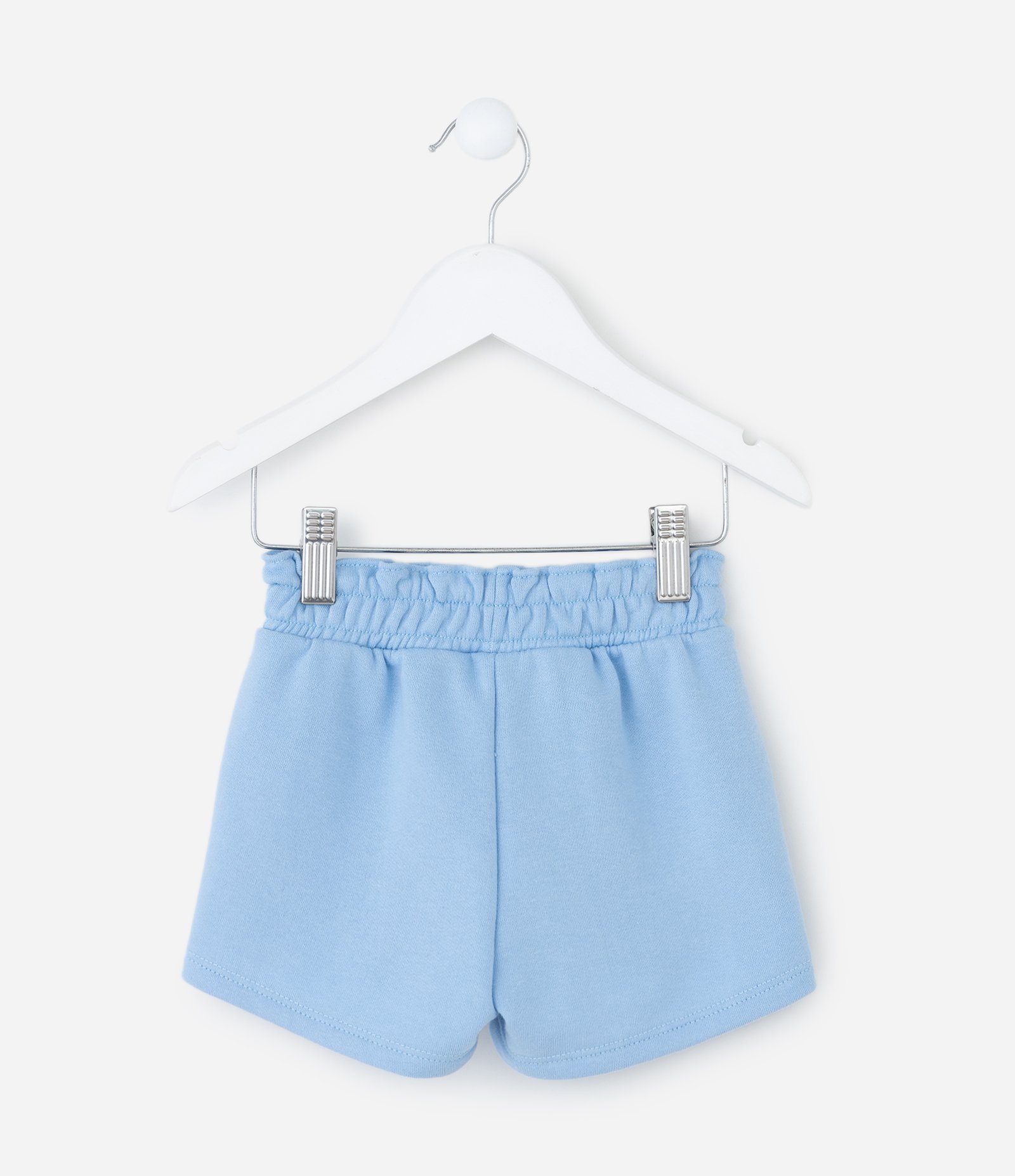 Short Infantil em Moletom com Cós Clochard e Bordado – Tam 1 a 6 Anos Azul Claro 2