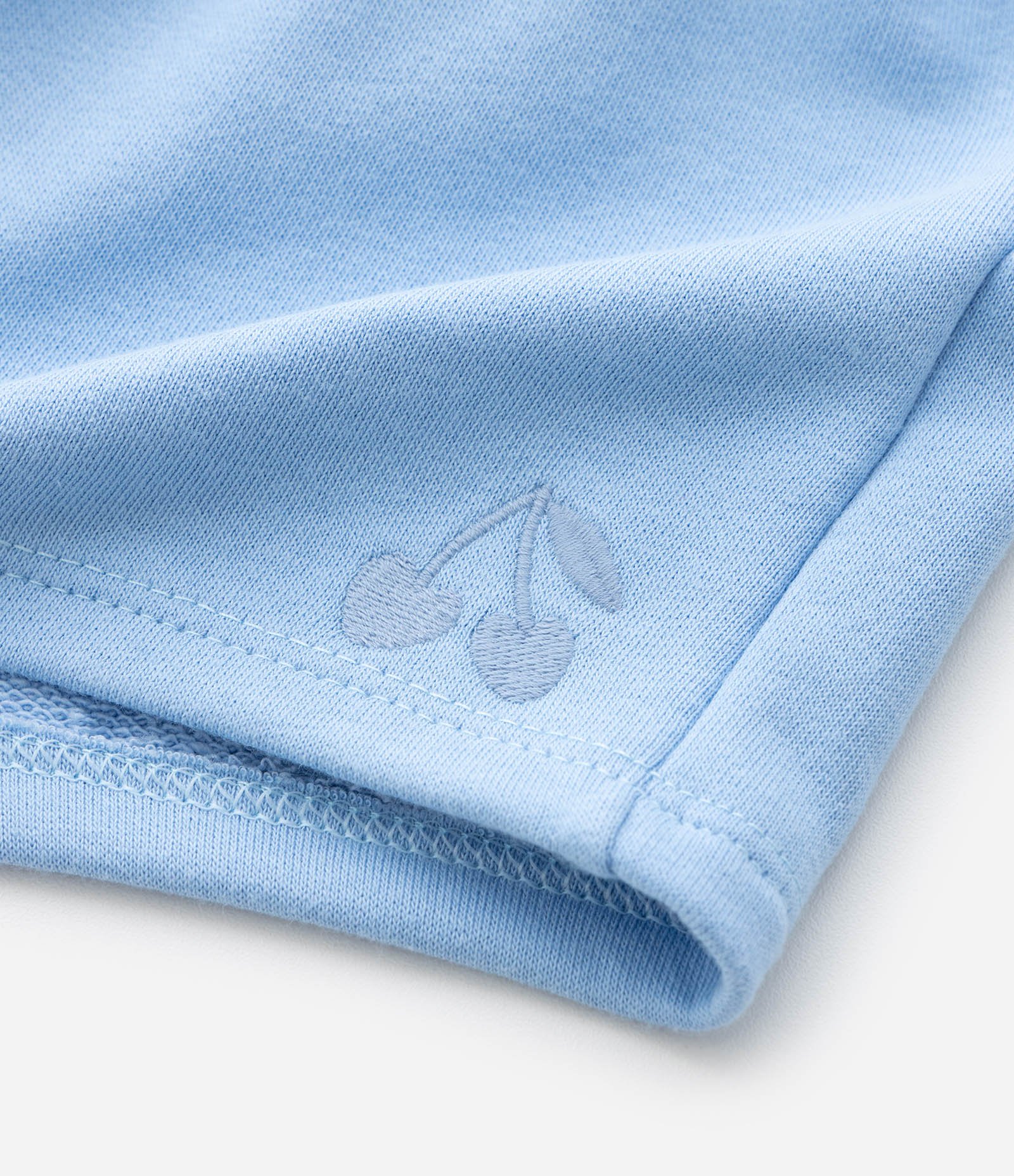 Short Infantil em Moletom com Cós Clochard e Bordado – Tam 1 a 6 Anos Azul Claro 4