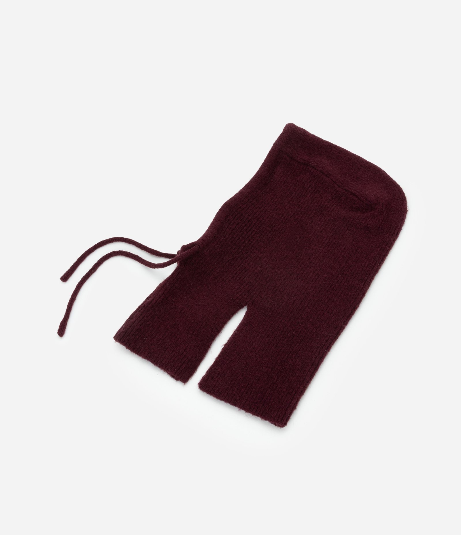 Touca Balaclava em Tricô com Amarração Vinho 3