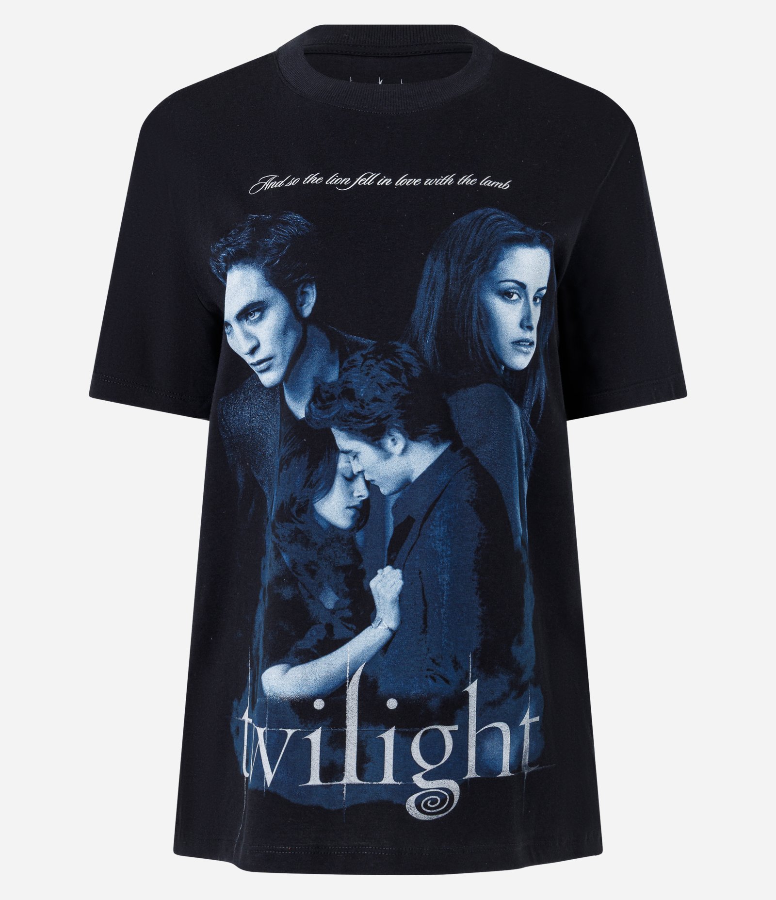 Camiseta T-shirt em Algodão com Estampa Twlight Bela e Edward Preto 4
