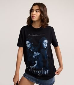 Camiseta T-shirt em Algodão com Estampa Twlight Bela e Edward