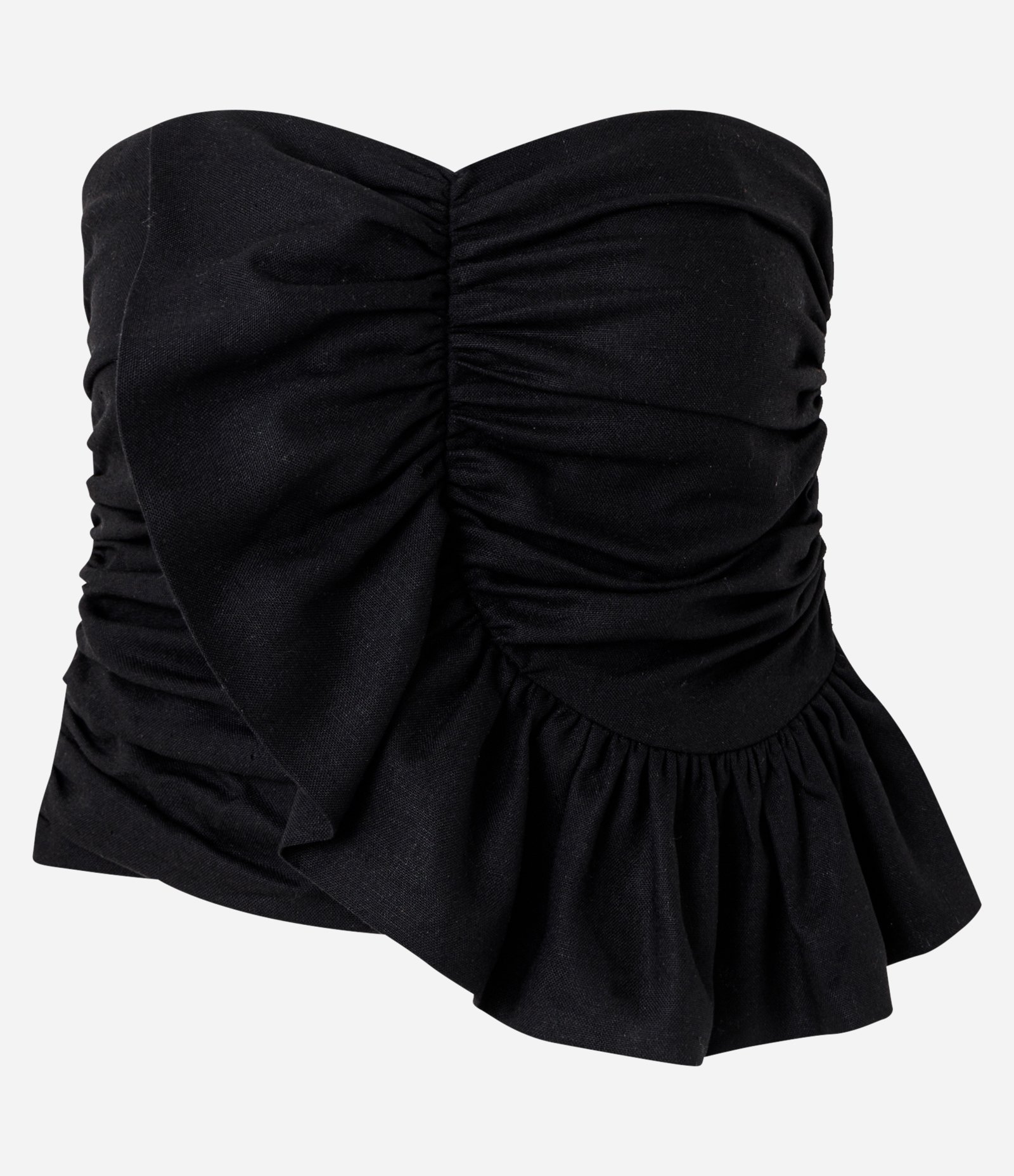 Blusa Tomara que Caia em Viscolinho com Babado Frontal Preto 5