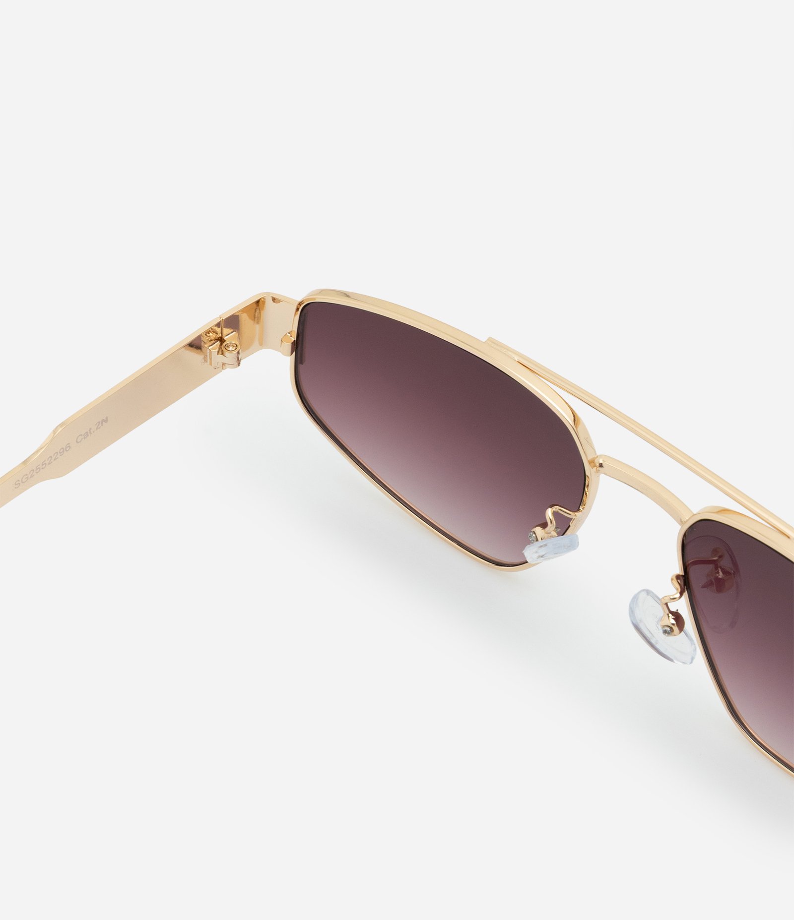 Óculos de Sol Aviador com Ponte Dupla e Lente Degradê Dourado 3