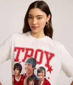 Camiseta Manga Curta com Estampa Troy Bolton