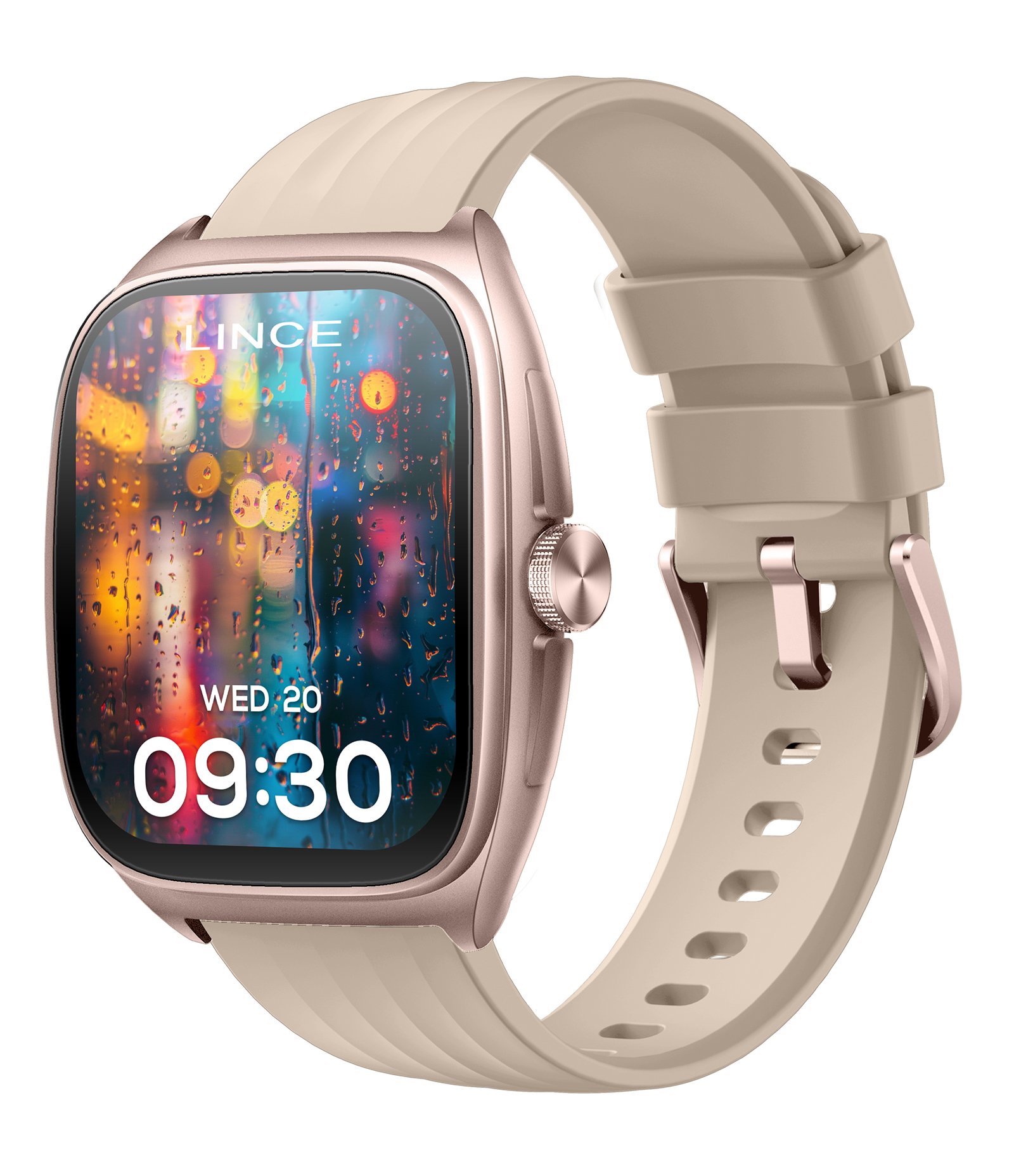 Relógio Smartwatch Silicone Lince Fit Bege 5