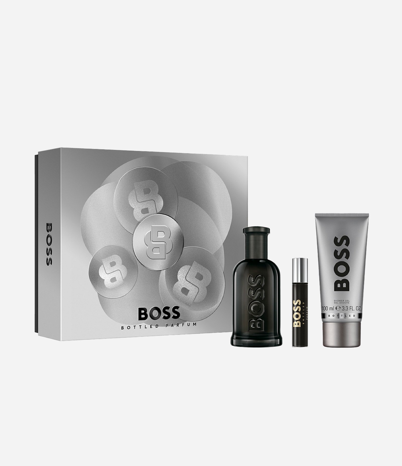 Boss Kit Hugo Boss Bottled Parfum 100ml + Pen Spray 10ml + Gel de banho 100ml KIT 1
