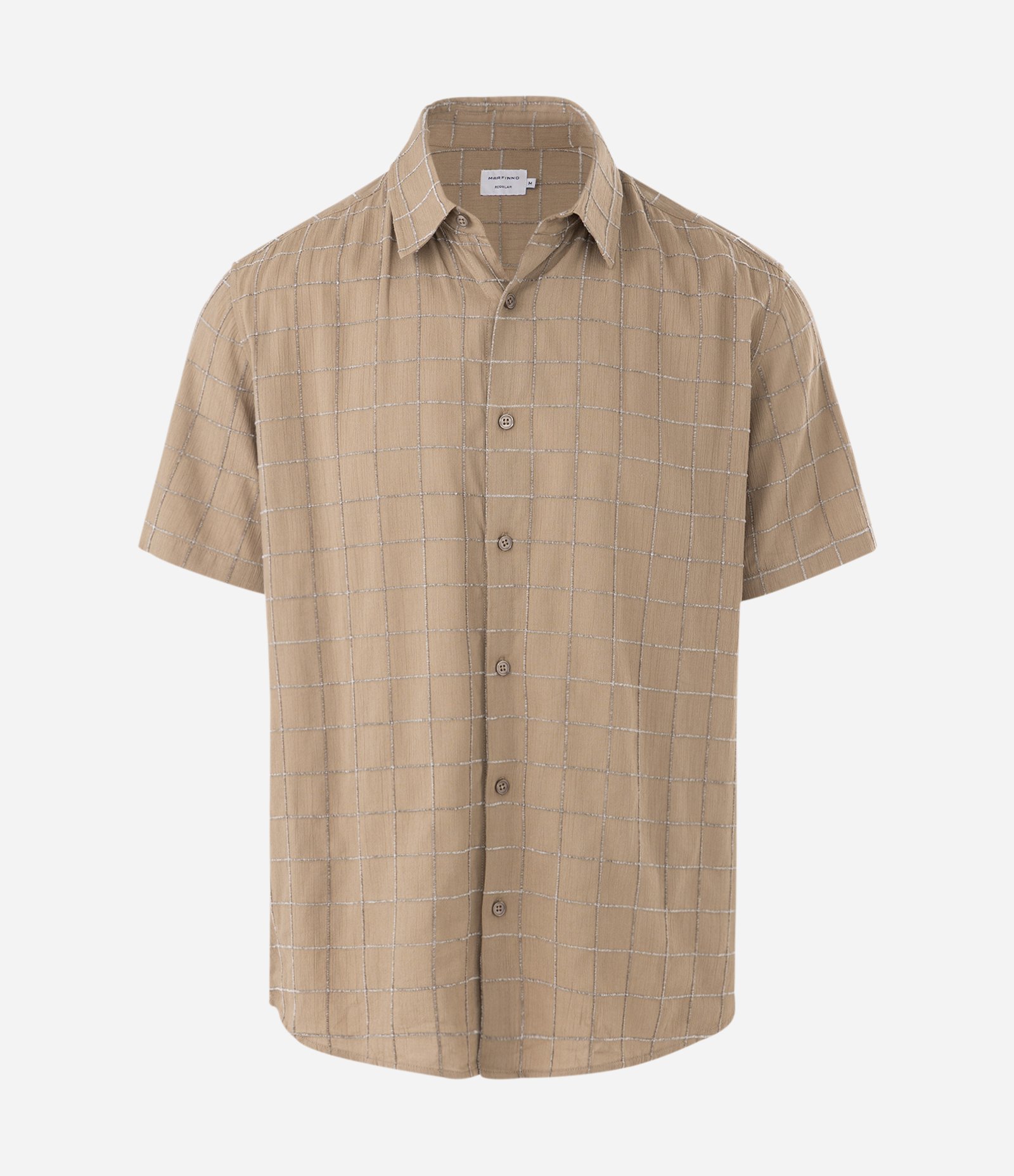 Camisa Manga Curta Texturizada Quadradinhos Verde 1