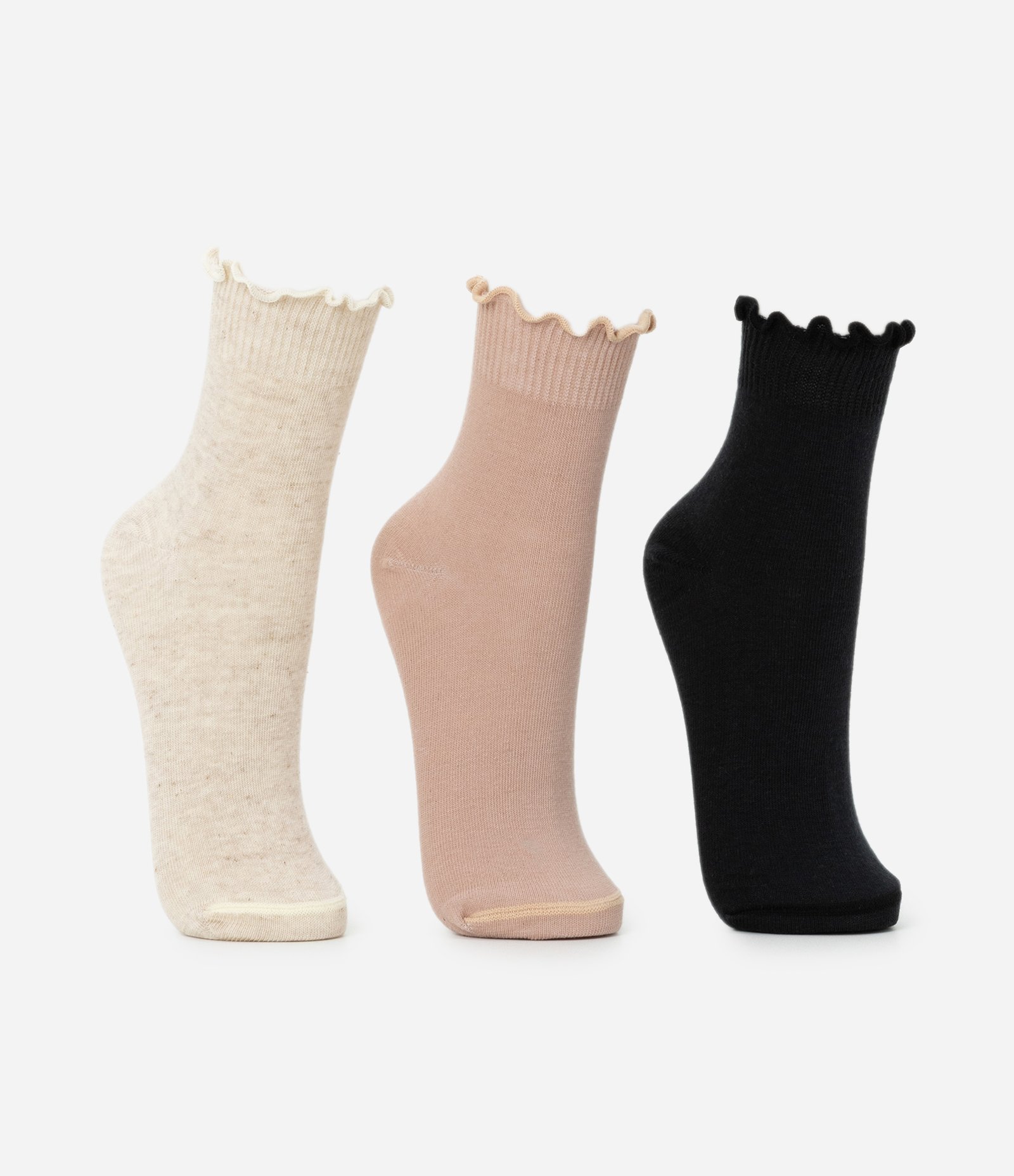Kit 03 Meias Cano Médio em Algodão com Punho Delicado Multicores 2