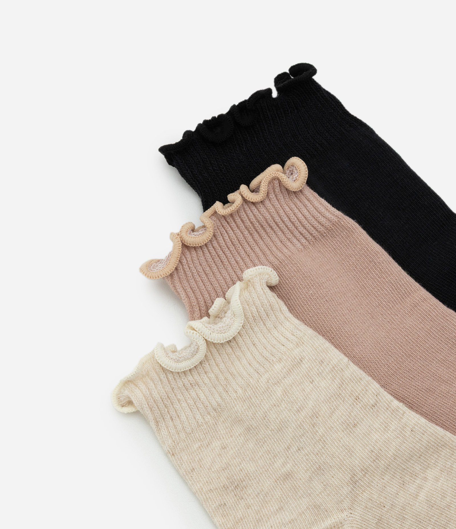 Kit 03 Meias Cano Médio em Algodão com Punho Delicado Multicores 4