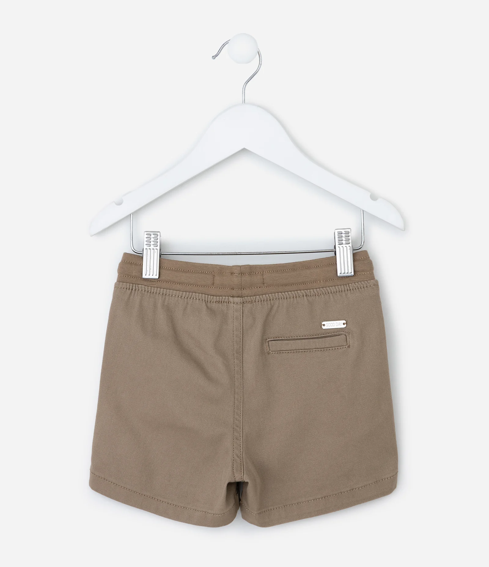 Bermuda Infantil Em Sarja Com Cós De Ribana – Tam 1 A 4 Anos Marrom Claro 3