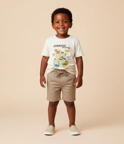 Bermuda Infantil Em Sarja Com Cós De Ribana – Tam 1 A 4 Anos