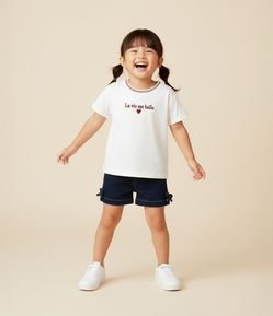 Short Infantil em Jeans com Laços Laterais – Tam 1 a 5/6 Anos