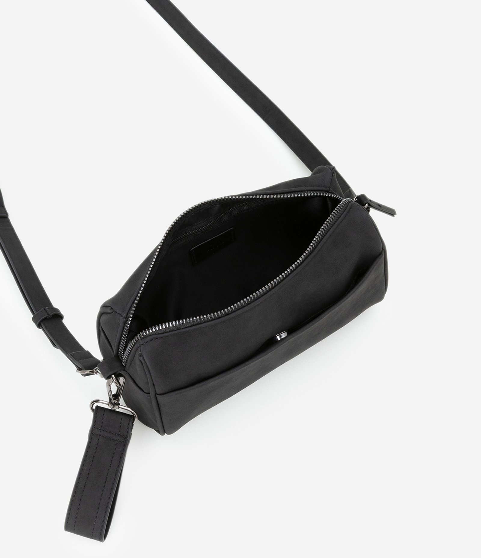 Bolsa Pequena em PU Nobuck com Alça Ajustável Preto 5