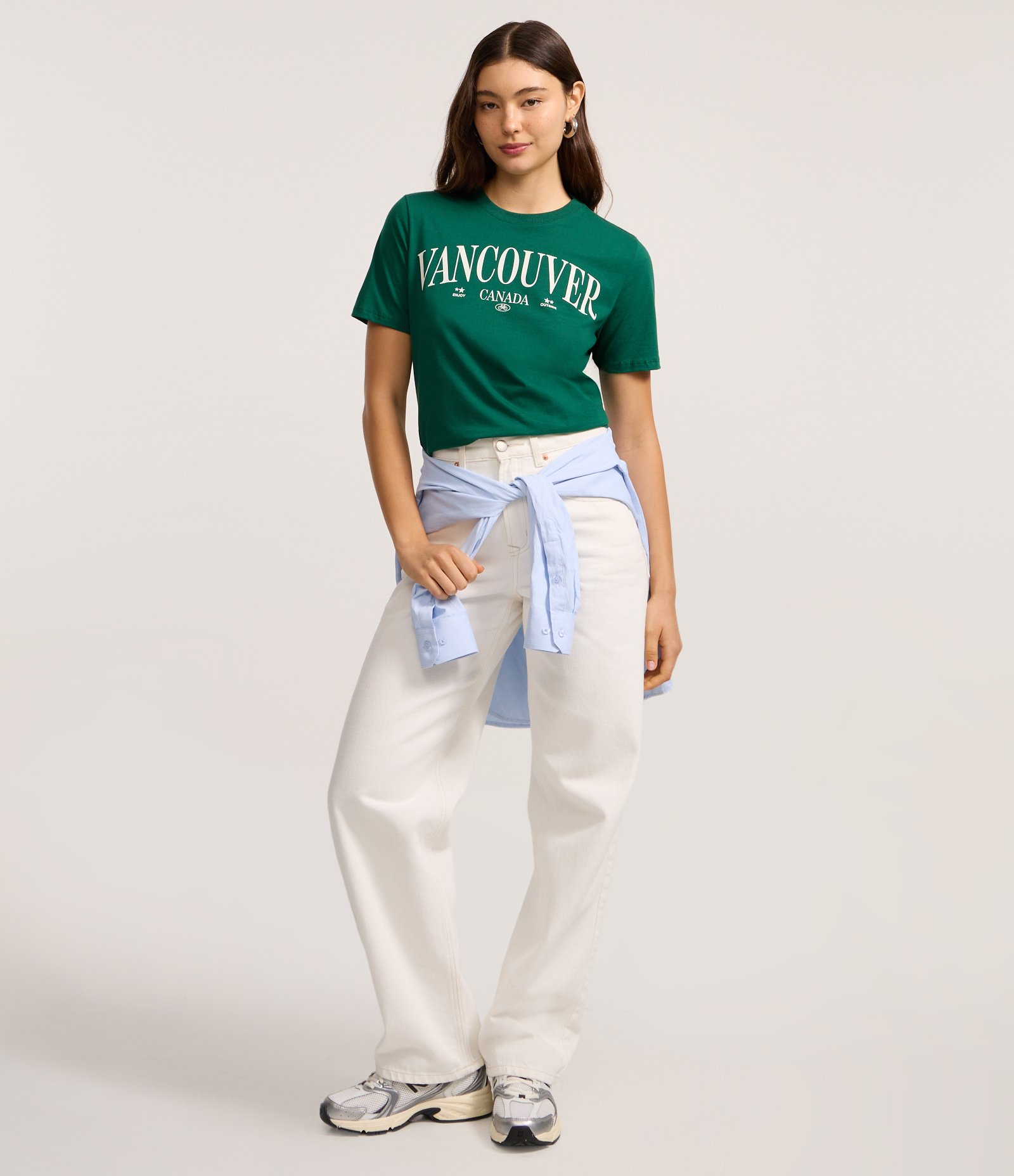 Camiseta em Algodão com Estampa Lettering Vancouver Verde 2