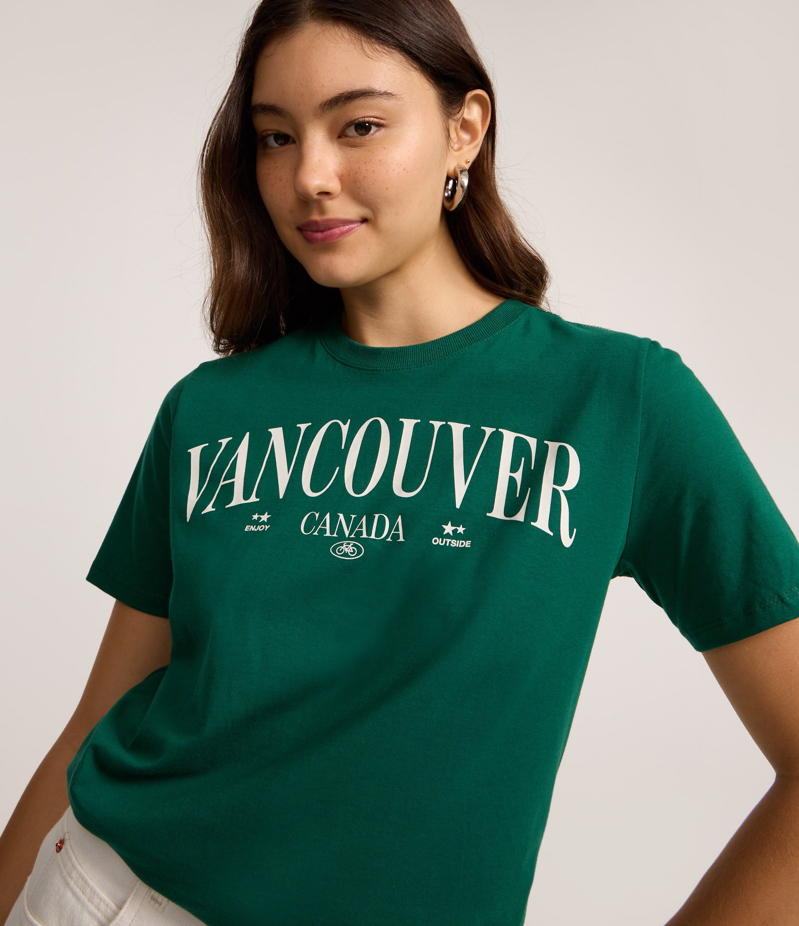 Camiseta em Algodão com Estampa Lettering Vancouver Verde 3