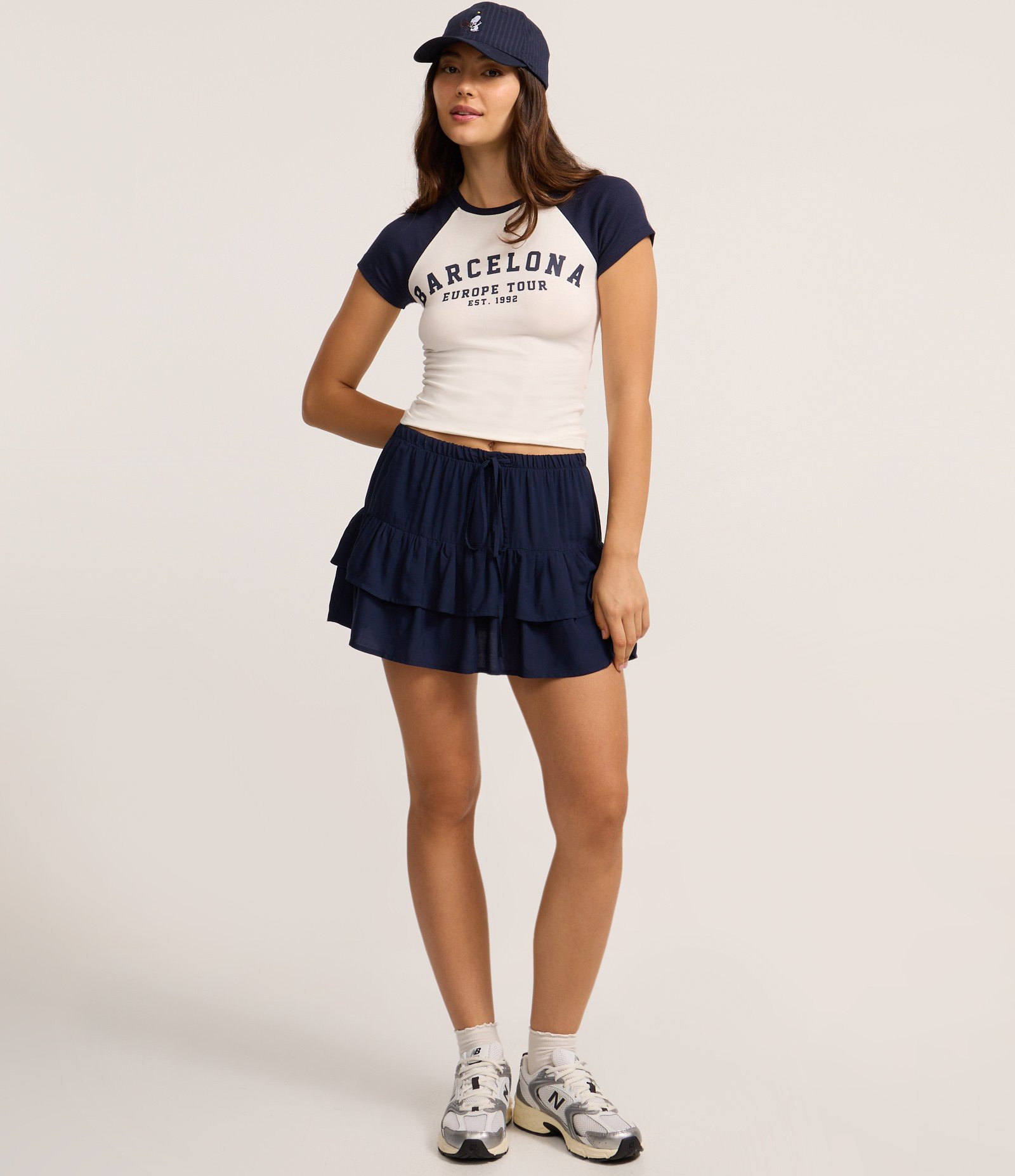 Blusa New T-Shirt em Algodão com Estampa Barcelona Off White/Azul 2