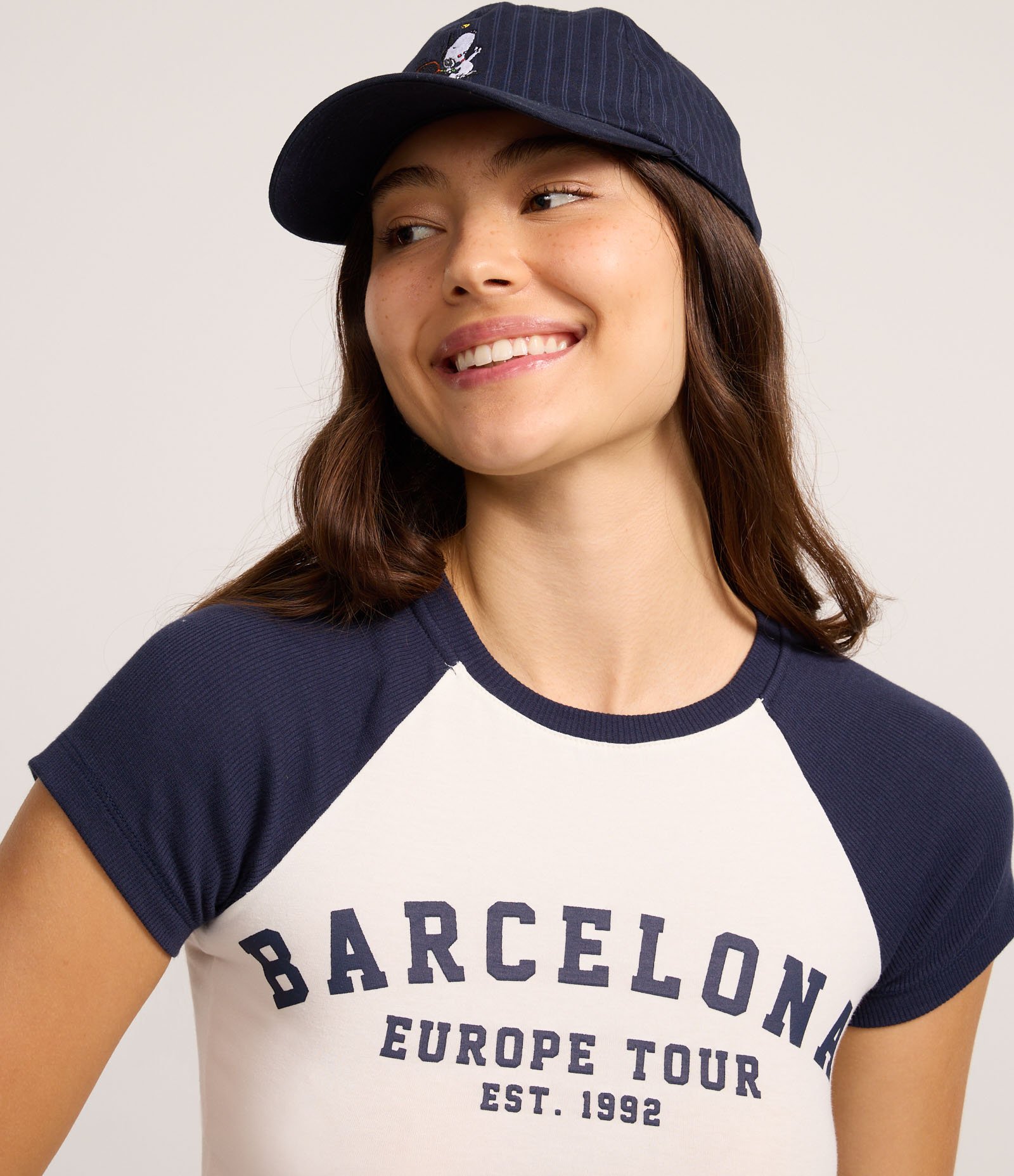 Blusa New T-Shirt em Algodão com Estampa Barcelona Off White/Azul 3