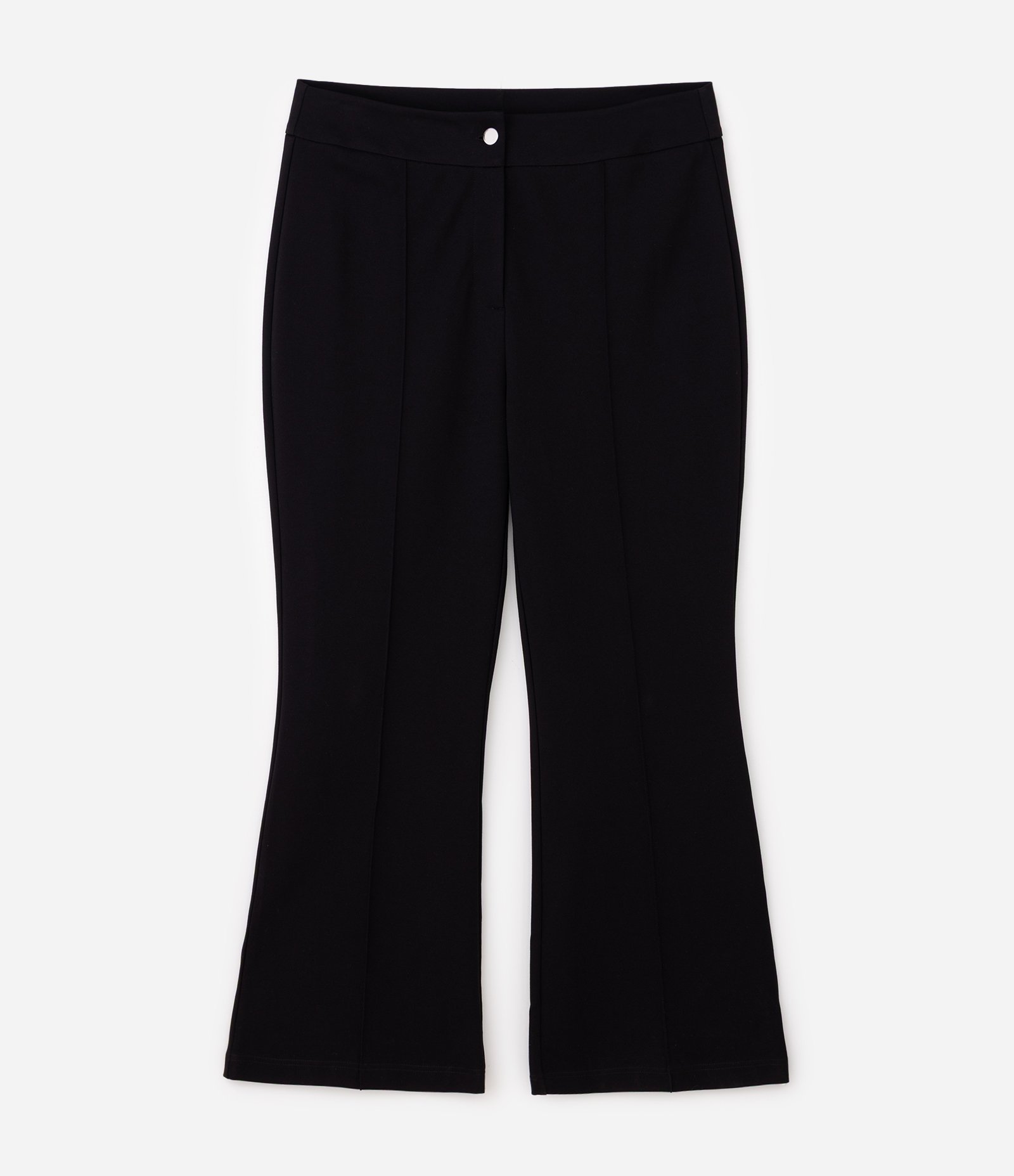 Calça Flare Ponto Roma com Nervura Curve & Plus Size Preto 5