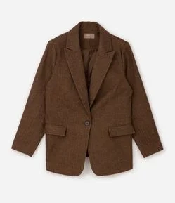 Blazer Polyvelour Espinha de Peixe Curve & Plus Size