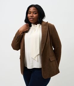 Blazer Polyvelour Espinha de Peixe Curve & Plus Size