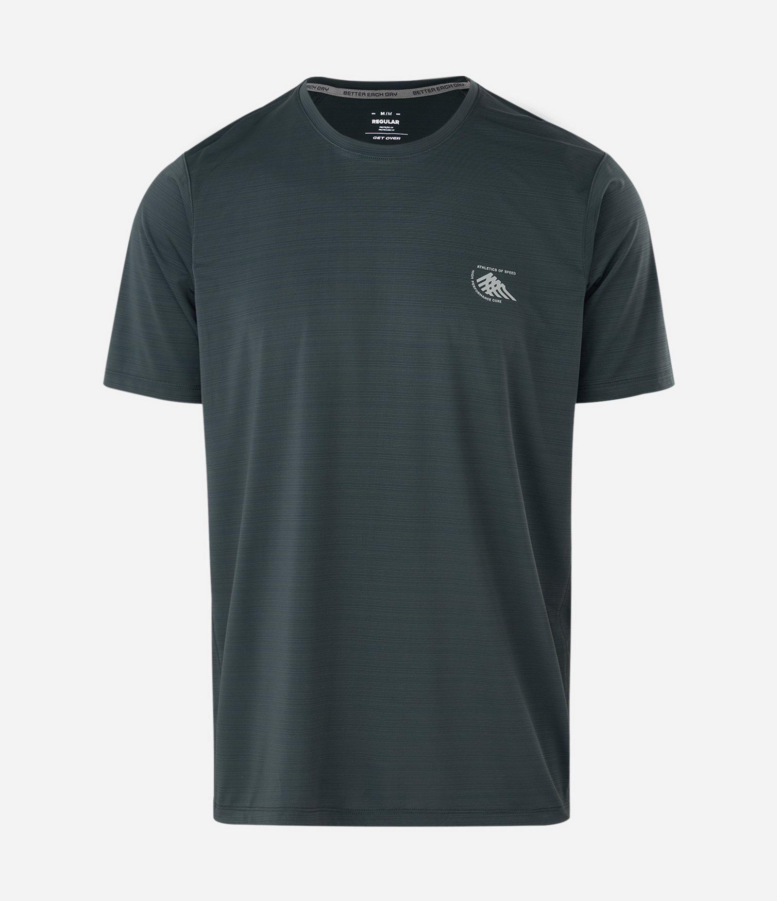 Camiseta Manga Curta Dry Texturizada com Lettering Verde 4