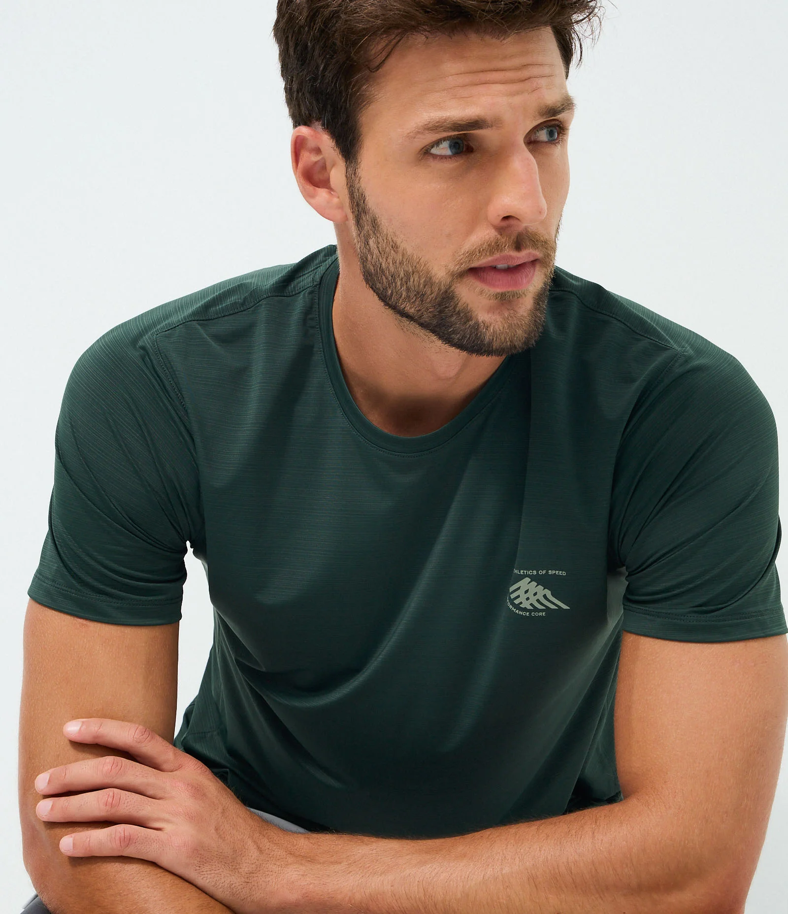 Camiseta Manga Curta Dry Texturizada com Lettering Verde 1