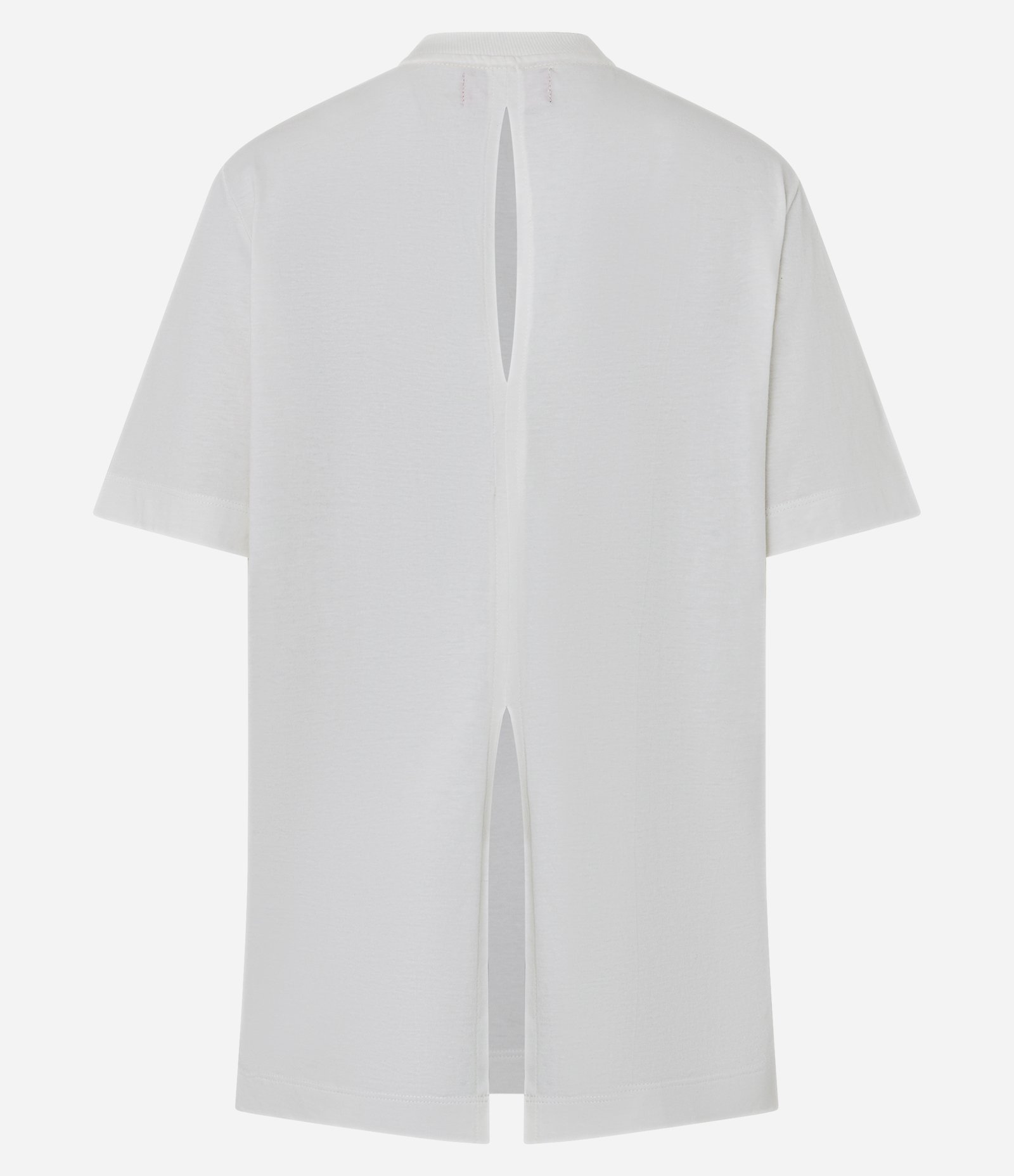Camiseta Alongada em Algodão com Bordado de Peixe e Fenda nas Costas Branco 7