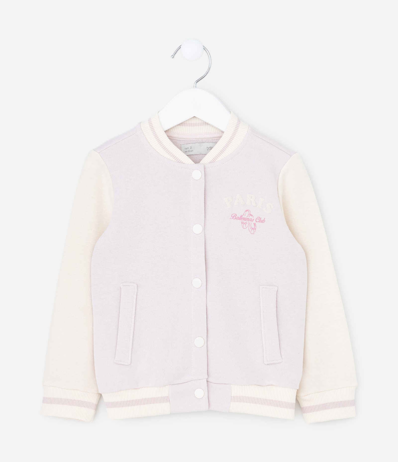 Blusa Moletom Sem Felpa com Lettering - Tam 1 a 6 Anos Rosa 1