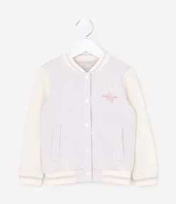 Blusa Moletom Sem Felpa com Lettering - Tam 1 a 6 Anos