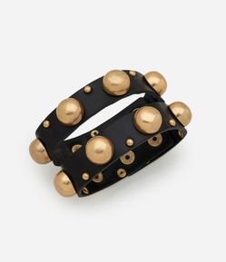 Bracelete com Aplicações de Esferas e Fechamento por Botões