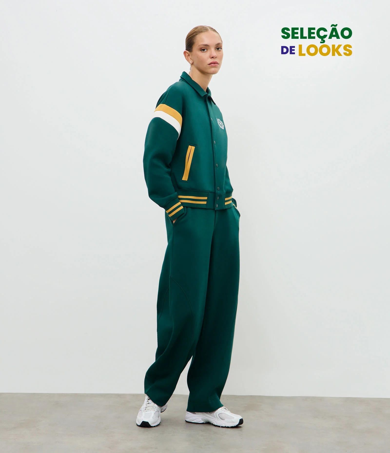 Calça Balloon Esportiva em Microfibra Verde 1