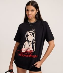 Camiseta em Algodão com Estampa Amy Winehouse