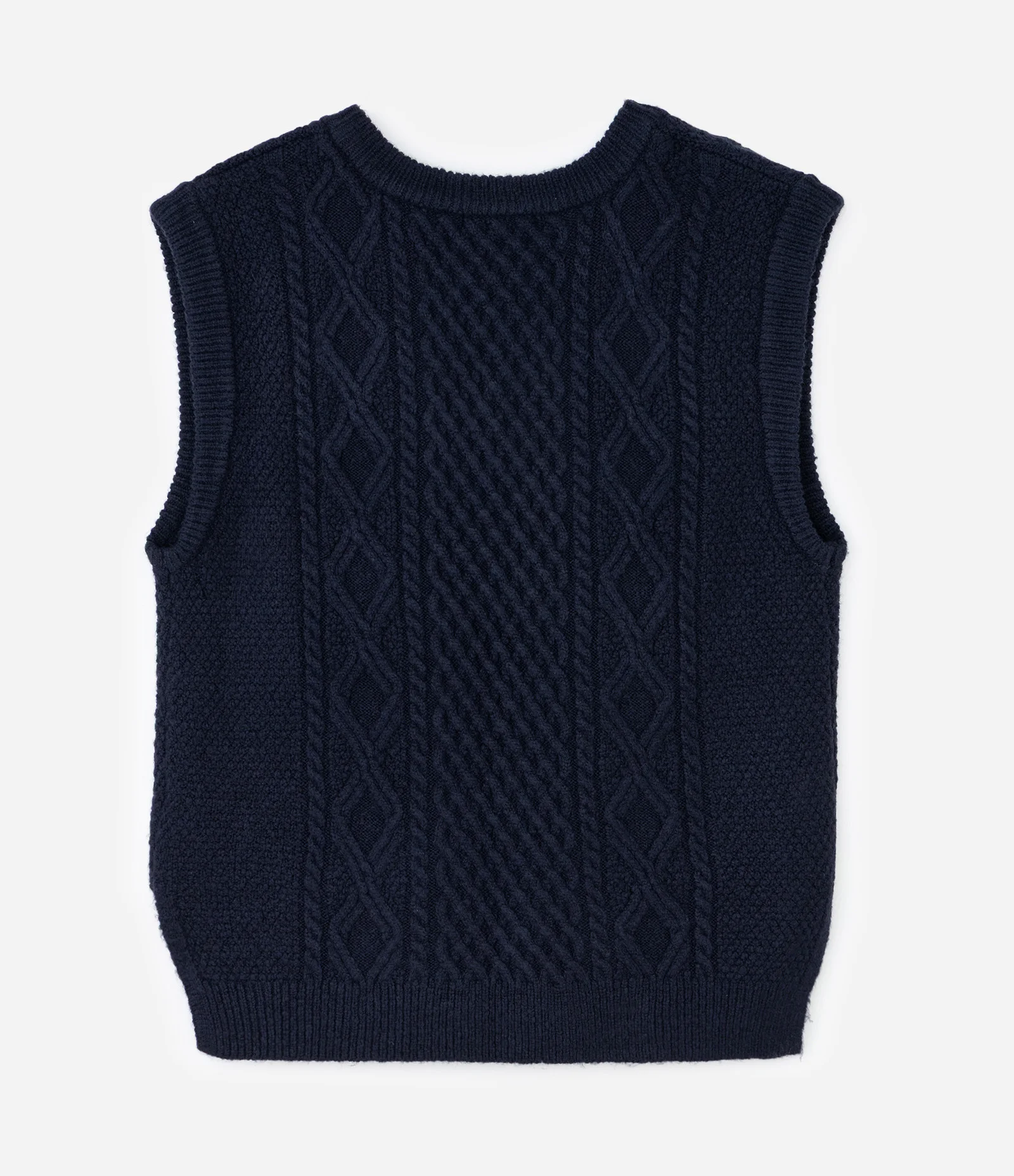 Colete Alongado em Tricô com Fendas Laterais Curve & Plus Size Azul 4