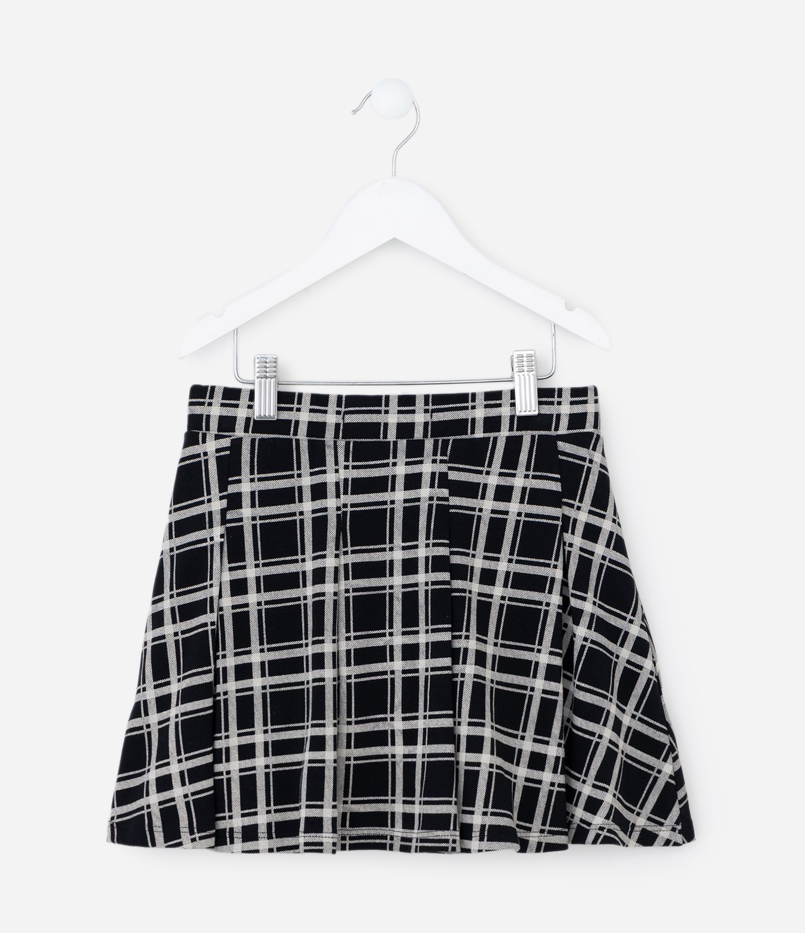 Saia Infantil em Cotton Xadrez com Pregas e Short – Tam 5 a 14 Anos Preto 2