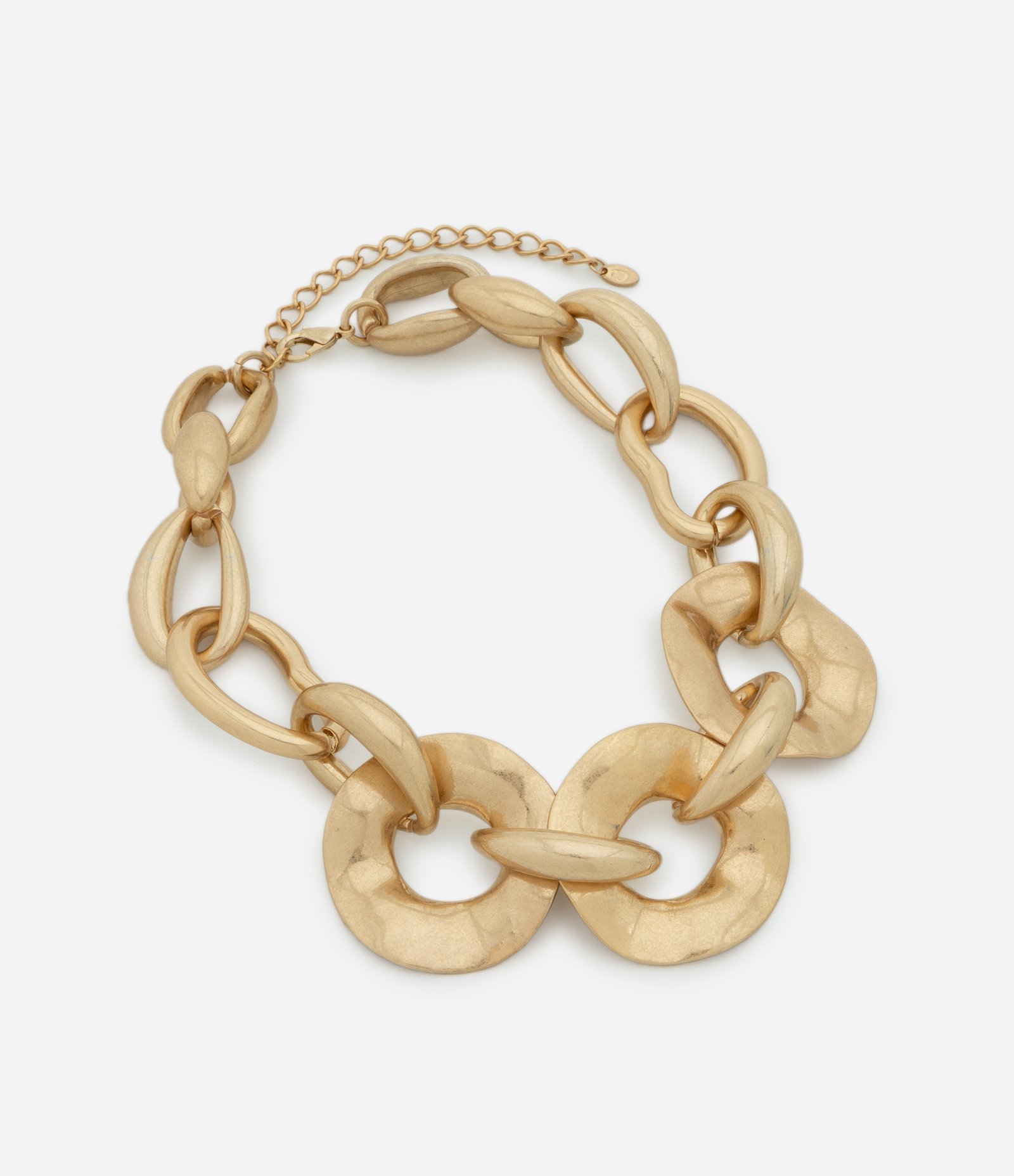 Colar Corrente Maxi em Metal com Elos Achatados Dourado 2